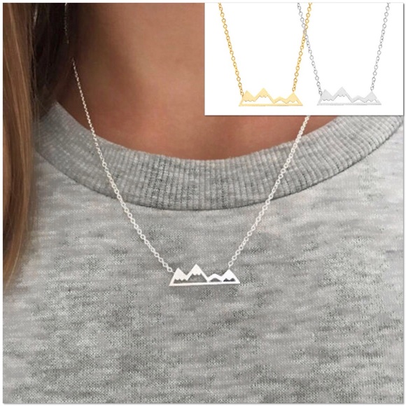 Jewelry - STAINLESS STEEL Delicate silver mountain necklace
